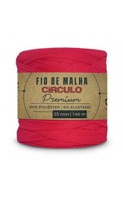 FIO DE MALHA CIRCULO PREMIUM 25MM ROSA VERMELHA