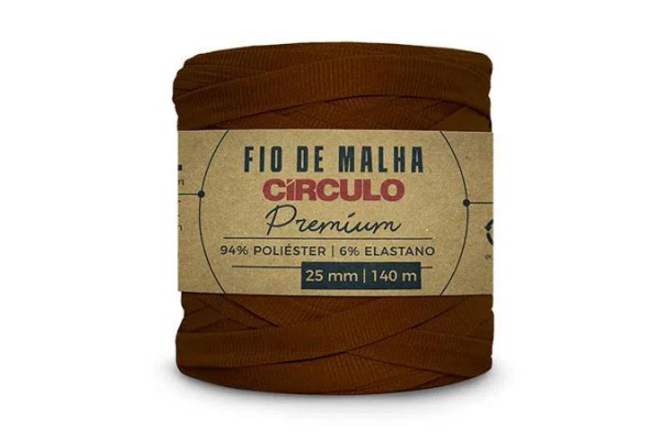 FIO DE MALHA CIRCULO PREMIUM 25MM CHOCOLATE EM PO 