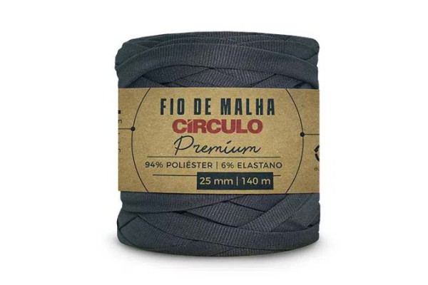 FIO DE MALHA CIRCULO PREMIUM 25MM CINZA RESINA