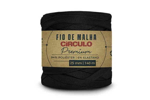 FIO DE MALHA CIRCULO PREMIUM 25MM PRETO FIO DE MALHA CIRCULO PREMIUM 25MM PRETO