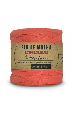 FIO DE MALHA CIRCULO PREMIUM 25MM CORAL VIVO