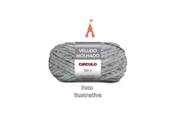 FIO VELUDO MOLHADO CIRCULO 100G PRATA PURA