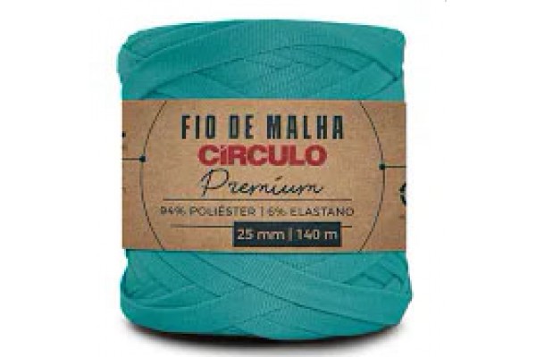 FIO DE MALHA CIRCULO PREMIUM 25MM TURQUESA