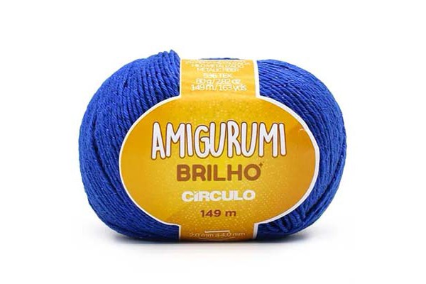 FIO AMIGURUMI BRILHO CIRCULO 149M AZUL BIC