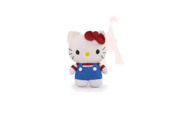 KIT AMIGURUMI CIRCULL HELLO KITTY JARDINEIRA AZUL KIT AMIGURUMI CIRCULL HELLO KITTY JARDINEIRA AZUL