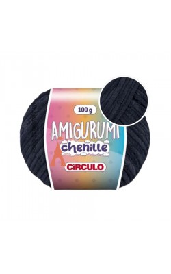 AMIGURUMI CHENILLE 100G CIRCULO PRETO