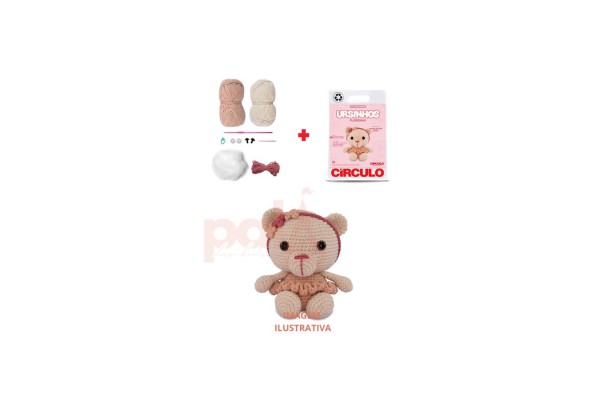 KIT AMIGURUMI URSINHO FLORZINHA CIRCULO