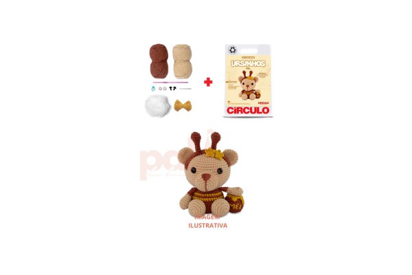 KIT AMIGURUMI URSINHO MEL CIRCULO KIT AMIGURUMI URSINHO MEL CIRCULO