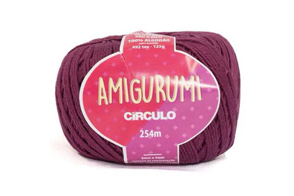 FIO AMIGURUMI CIRCULO 254M VINHO