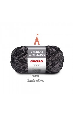 FIO VELUDO MOLHADO CIRCULO 100G PRETO