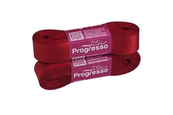 FITA DE CETIM PROGRESSO 22MM 10MTS VERMELHO
