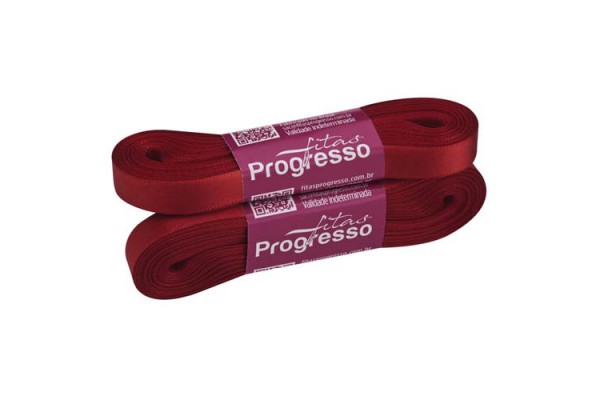 FITA DE CETIM PROGRESSO 10MM 10MT VERMELHO