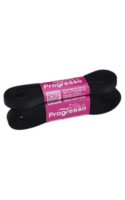 FITA DE CETIM PROGRESSO 7MM COM 10MTS PRETO