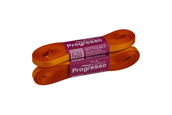FITA DE CETIM PROGRESSO 7MM COM 10MTS LARANJA