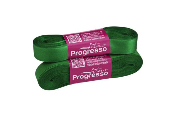 FITA DE CETIM PROGRESSO 15MM COM 10MTS VERDE BANDEIRA