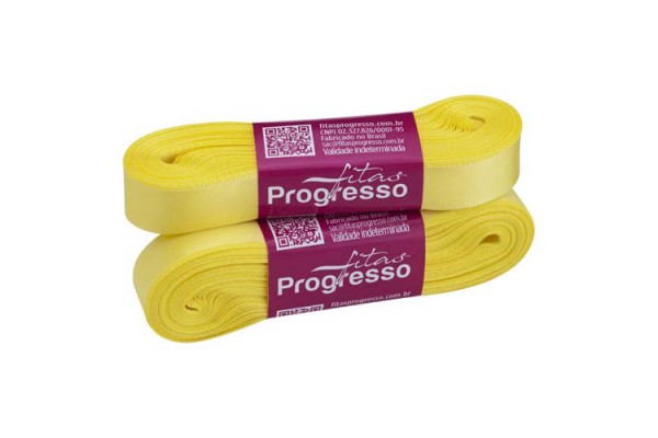 FITA DE CETIM PROGRESSO 15MM COM 10MTS AMARELO CANARIO 