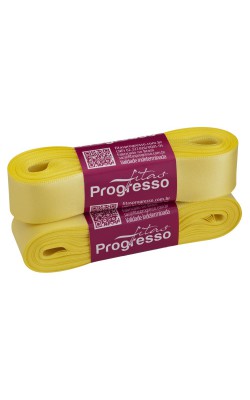 FITA DE CETIM PROGRESSO 22MM COM 10MTS AMARELO CANARIO