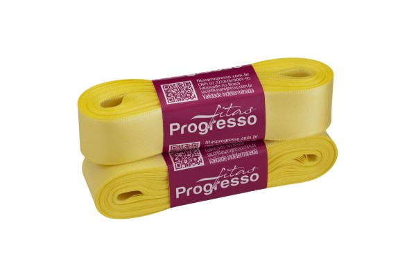 FITA DE CETIM PROGRESSO 22MM COM 10MTS AMARELO CANARIO