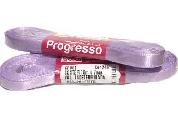 FITA DE CETIM PROGRESSO 7MM COM 10MTS LILAS