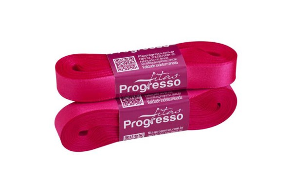 FITA DE CETIM PROGRESSO 15MM COM 10MTS ROSA CITRICO 