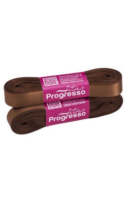 FITA DE CETIM PROGRESSO 15MM COM 10MTS MARROM