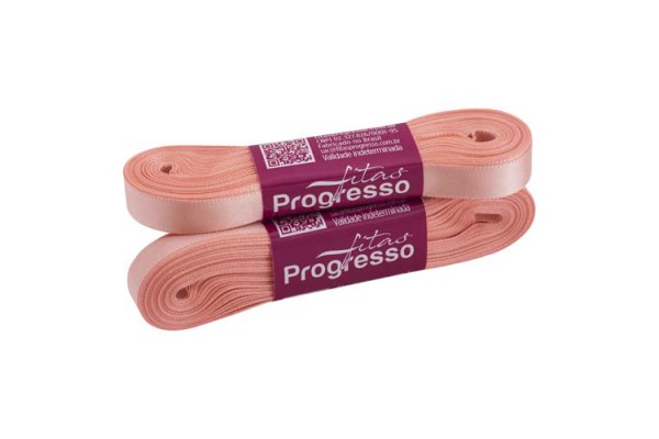 FITA DE CETIM PROGRESSO 10MM COM 10MTS SALMON