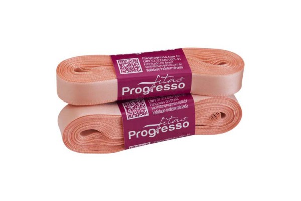 FITA DE CETIM PROGRESSO 15MM COM 10MTS SALMON