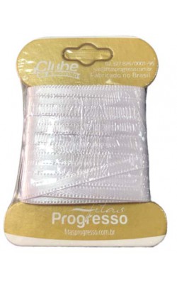 FITA DE CETIM PROGRESSO 000 COM 10 MTS BRANCO