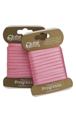 FITA DE CETIM DUPLA FACE PROGRESSO 000 COM 10 MTS ROSA