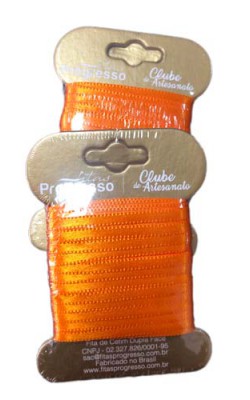 FITA DE CETIM PROGRESSO 000 COM 10 MTS LARANJA