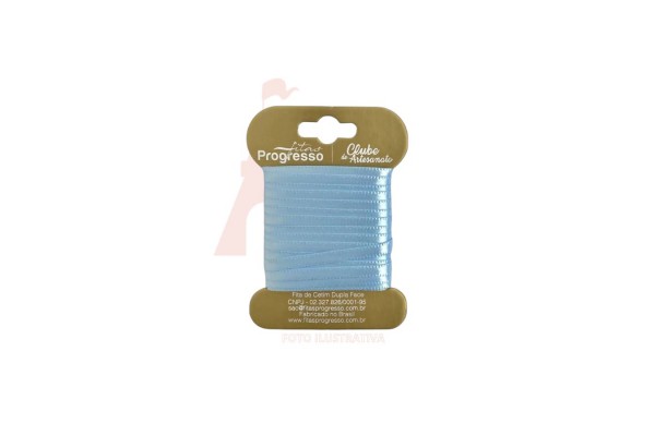 FITA DE CETIM PROGRESSO 000 COM 10 MTS AZUL BEBE