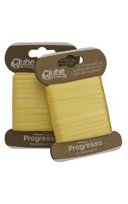 FITA DE CETIM PROGRESSO 000 COM 10 MTS AMARELO CANARIO