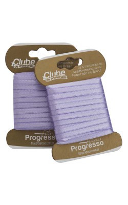 FITA DE CETIM DUPLA FACE PROGRESSO 000 COM 10 MTS LILAS CLARO