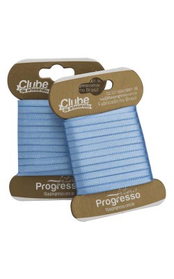 FITA DE CETIM DUPLA FACE PROGRESSO 000 COM 10 MTS AZUL CELESTE