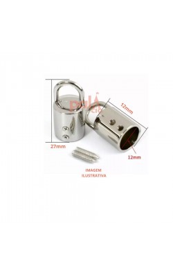 PORTA ALCA 27X12MM PRATA C/ 2PC