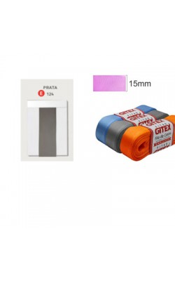 FITA DE CETIM 15MM GITEX PRATA