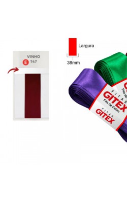 FITA DE CETIM 38MM GITEX VINHO