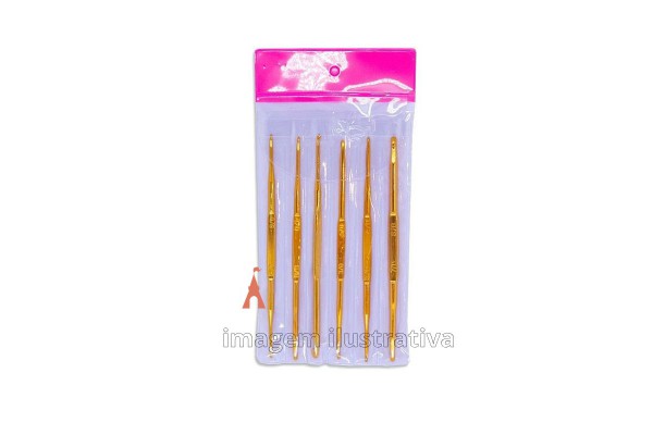 KIT AGULHA DE CROCHE DUAS PONTAS KIT AGULHA DE CROCHE DUAS PONTAS