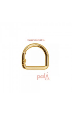 MEIA ARGOLA ARTICULADA DOURADA 28X21MM C/2PC
