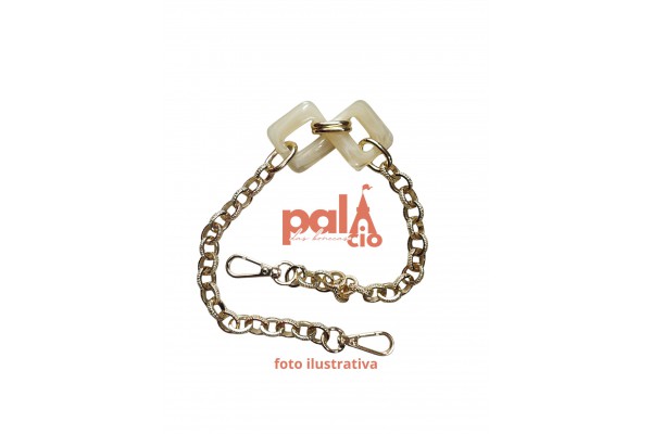 ALCA DE BOLSA CORRENTE C/ ELOS CREME 50CM