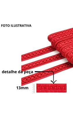 PASSAMANARIA SAO JOSE 13MM REF 7040 VERMELHO COM 10M