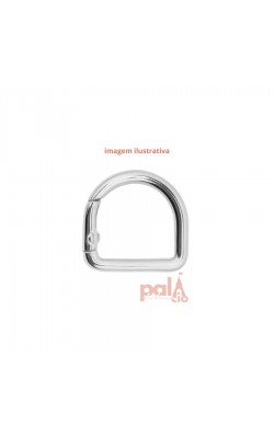 MEIA ARGOLA ARTICULADA PRATA 28X21MM C/2PC