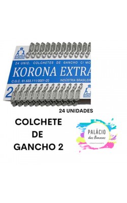 COLCHETE DE GANCHO COM MOLA KORONA COM 24 UNIDADES