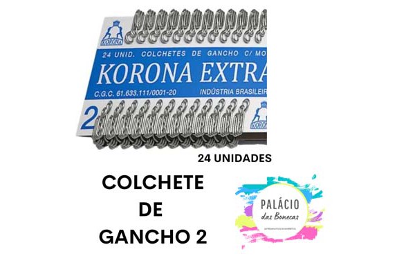 COLCHETE DE GANCHO COM MOLA KORONA COM 24 UNIDADES