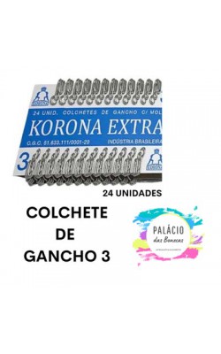 COLCHETE DE GANCHO COM MOLA KORONA COM 24 UNIDADES