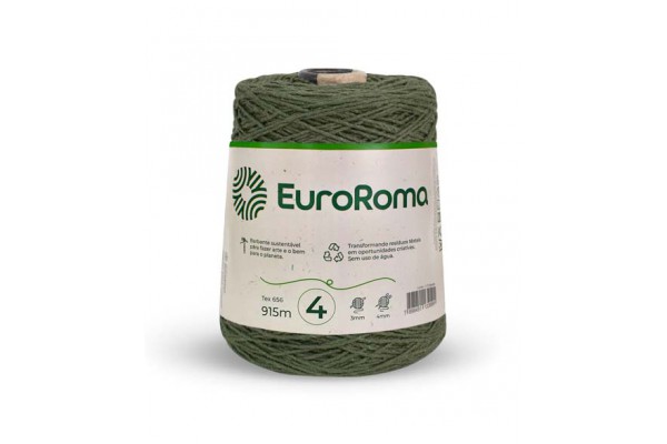 BARBANTE EUROROMA COLORIDO 4/4 600G 915 M VERDE MILITAR