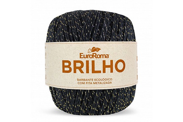 BARBANTE EUROROMA BRILHO OURO 4/6 400G 406M PRETO 