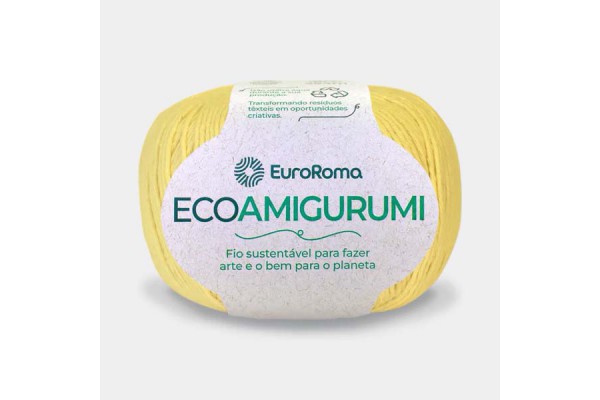 LINHA ECOAMIGURUMI EUROROMA 160G AMARELO BEBE