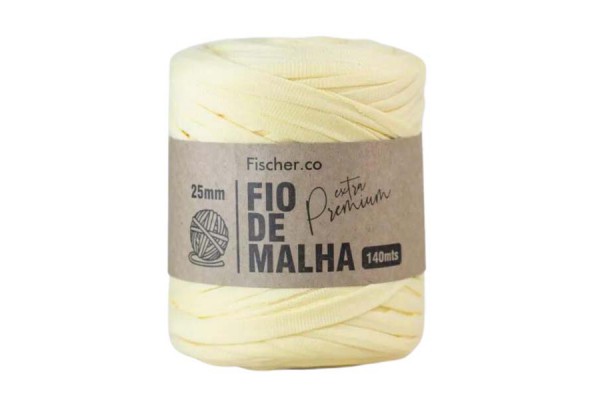 FIO DE MALHA EXTRA PREMIUM FISCHER 25MM AMARELO BEBE