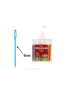 AGULHA DE MAO PLASTICO 9CM 100 UNIDADES ARTE PUNTO